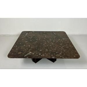 Coffee Table Made Of Natural Fossil Stone By Heinz Lilienthal, 1980s