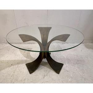 Mid-century Glass And Bronze Coffee Table, 1960s