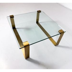 Brass Coffee Table By Ronald Schmitt, 1970s