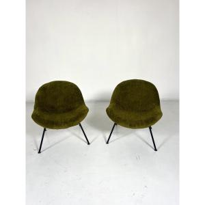 Pair Of "egg" Armchairs By Fritz Neth, 1950s