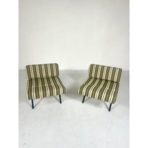 Pair Of 'panchetto' Recliners By Rito Valla For Ipe, Italy, 1960s