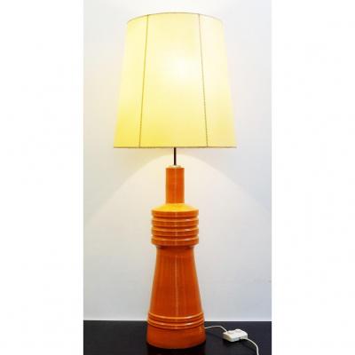 Large Orange Ceramic Table Lamp