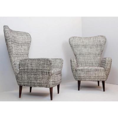 Pair Of Armchairs By Emilio Sala And Giorgio Madini - Newly Upholstered