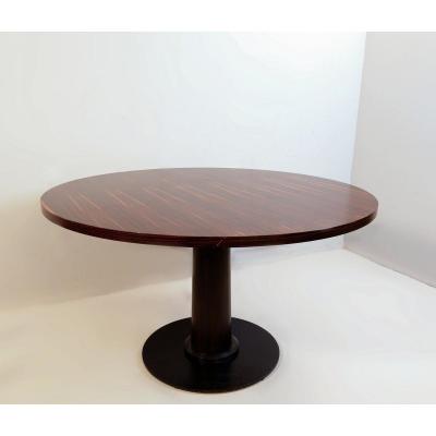 Round Macassar Ebony Dining Table Ø 128 Cm