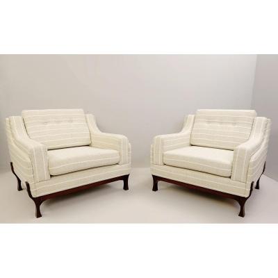 Pair Of Italian Armchairs - New Upholstery