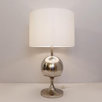 Lampe De Table Chrome Sphérique, Années 1970 (h :75cm)