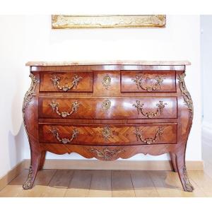 Louis XV Style Commode In Marquetry