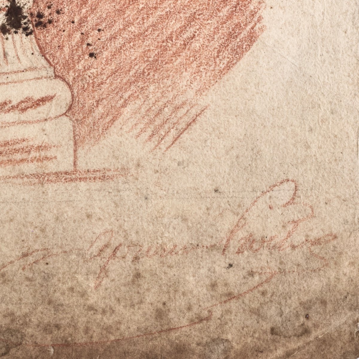 French School, Caryatid By Jean Goujon At The Louvre, Red Chalk On Paper, 18th Century-photo-6