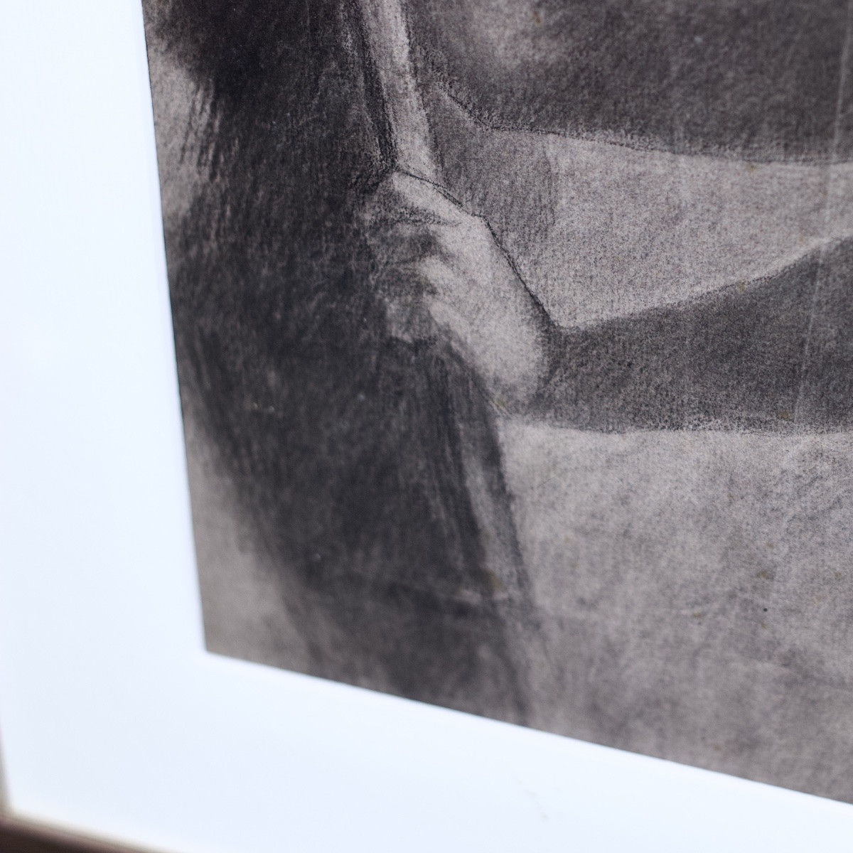 Ecole française, Nu académique, jeune berger à la houlette, fusain sur papier, XIXe Siècle-photo-5