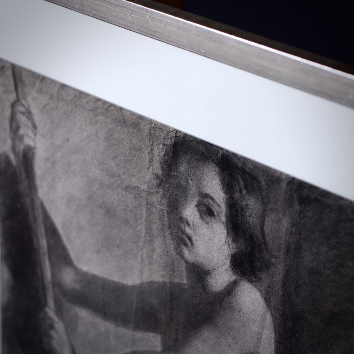 Ecole française, Nu académique, jeune berger à la houlette, fusain sur papier, XIXe Siècle-photo-6
