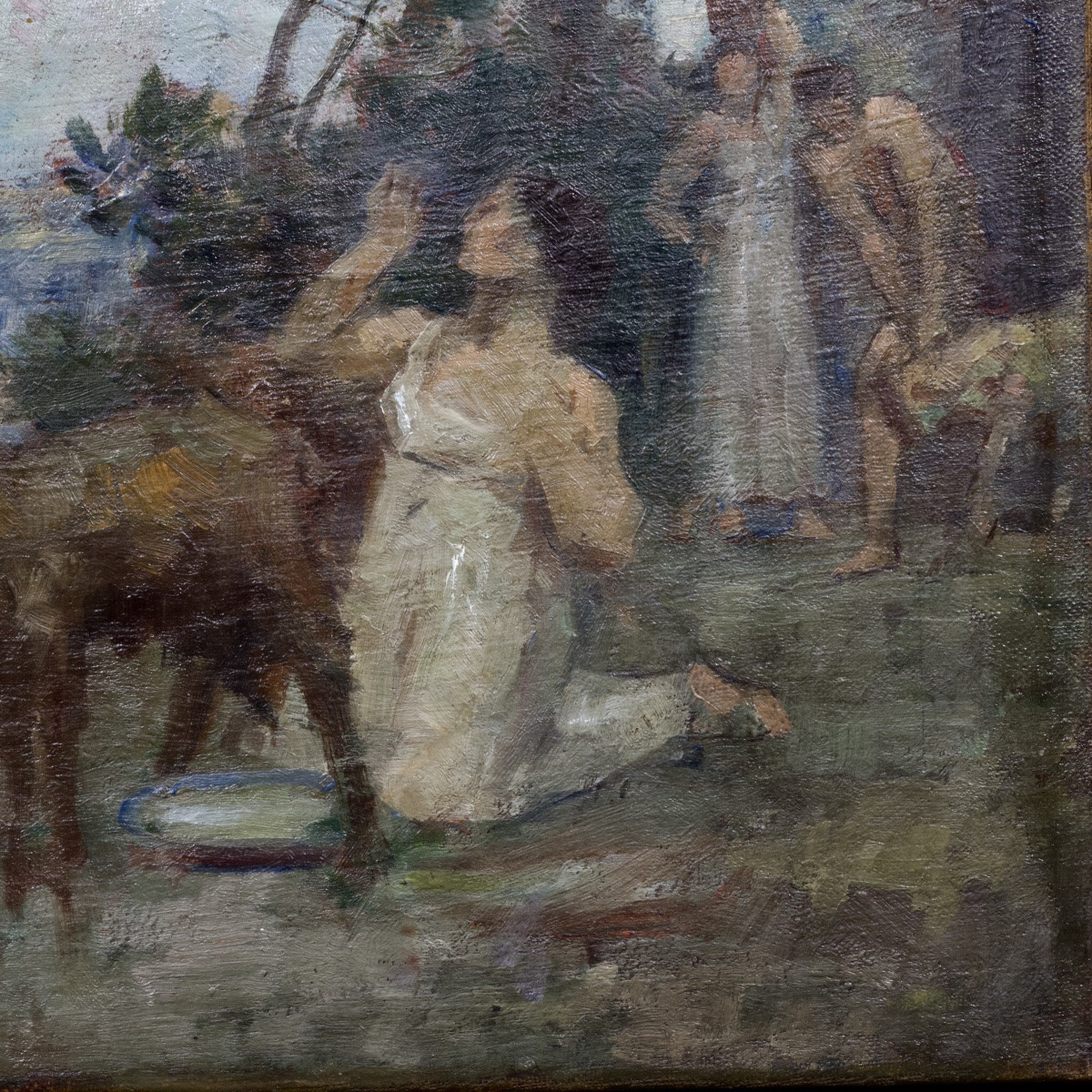 Ecole française, Faustulus apporte Romulus et Remus à Acca Larentia, huile sur toile, 1908-photo-4