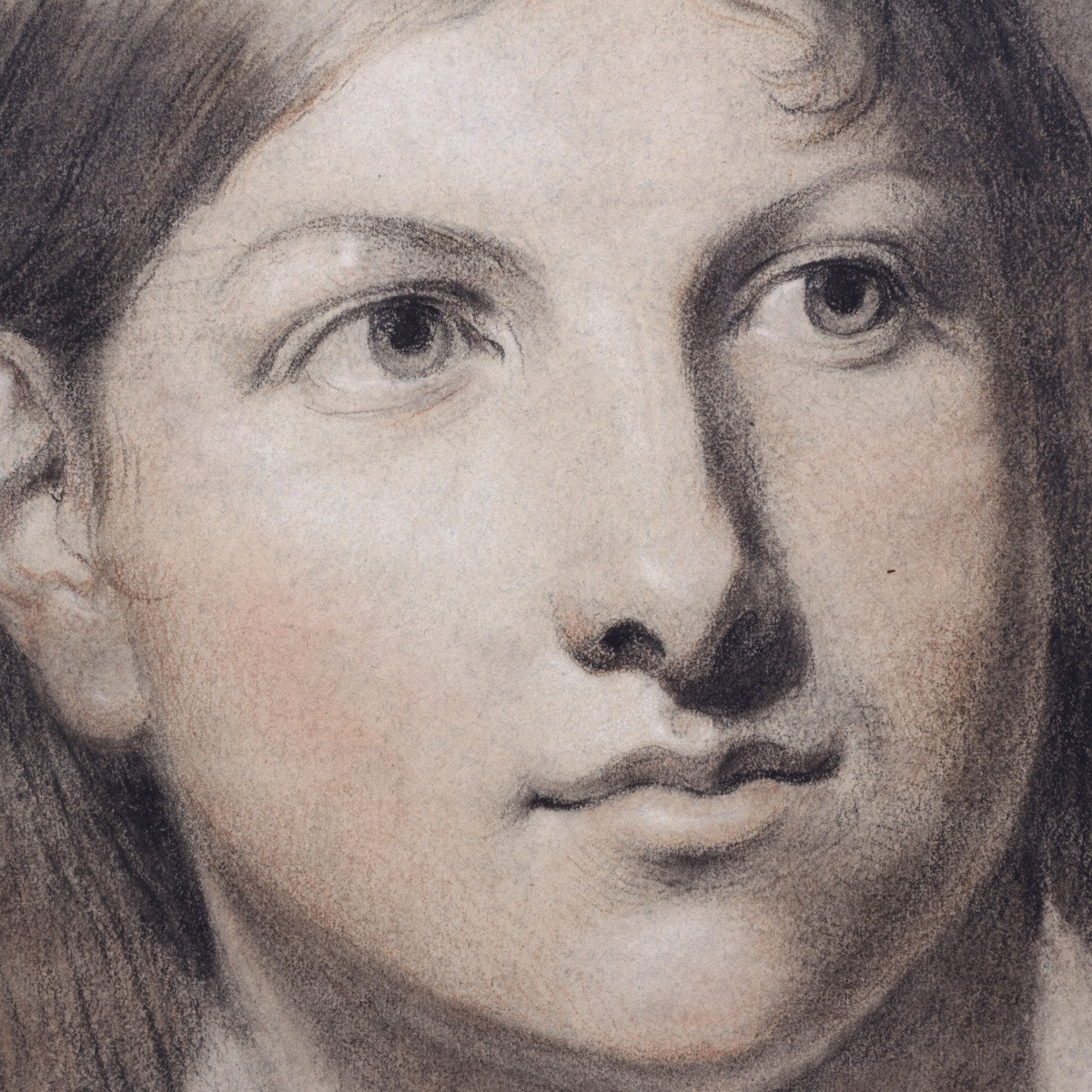 Ecole Française, Portrait de jeune homme aux trois crayons sur papier, XIXe Siècle-photo-7