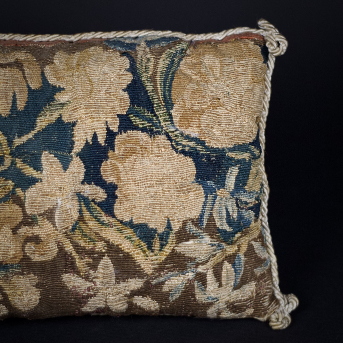 Cushion With Greenery Decoration, Aubusson Tapestry, 17th-18th Century-photo-3