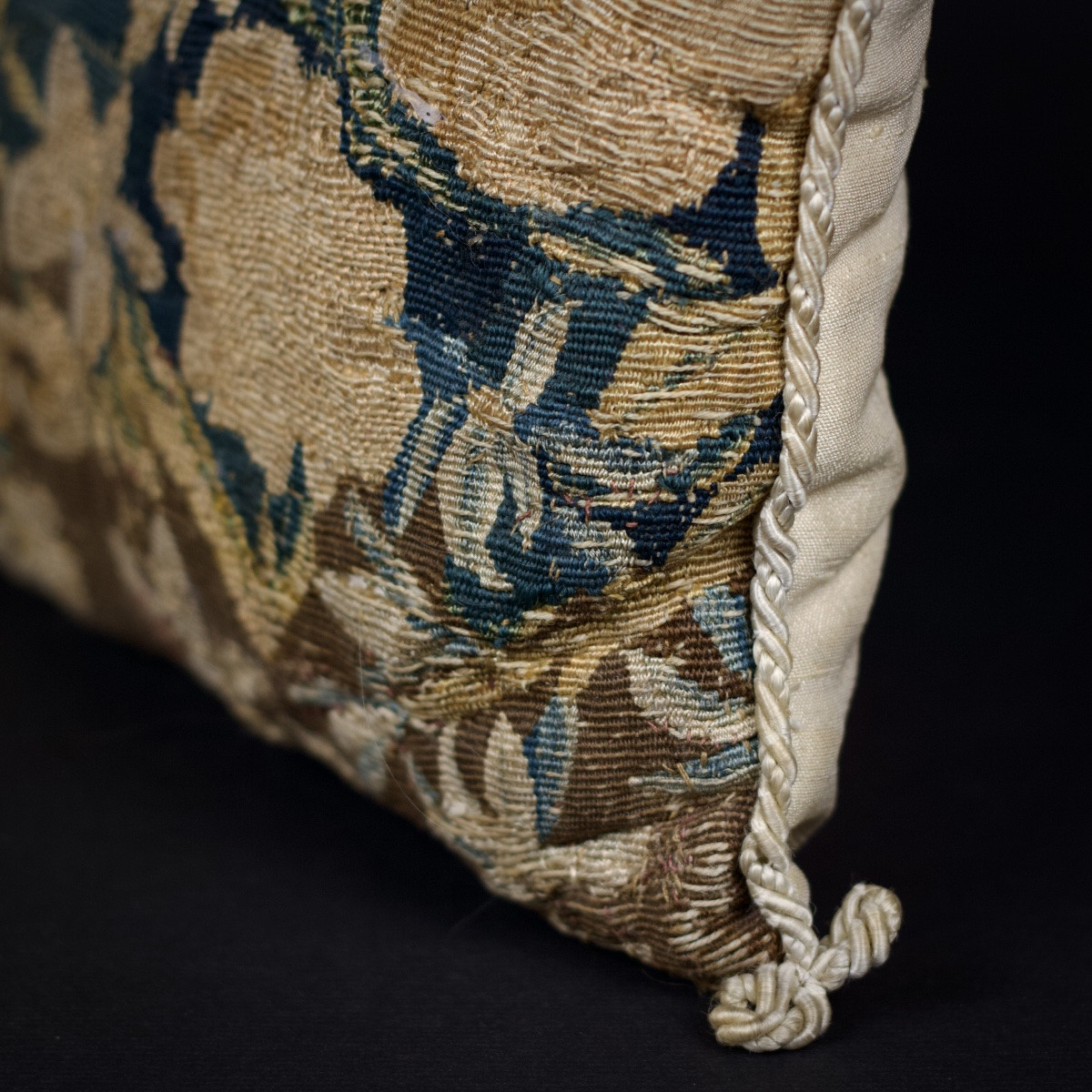 Cushion With Greenery Decoration, Aubusson Tapestry, 17th-18th Century-photo-5