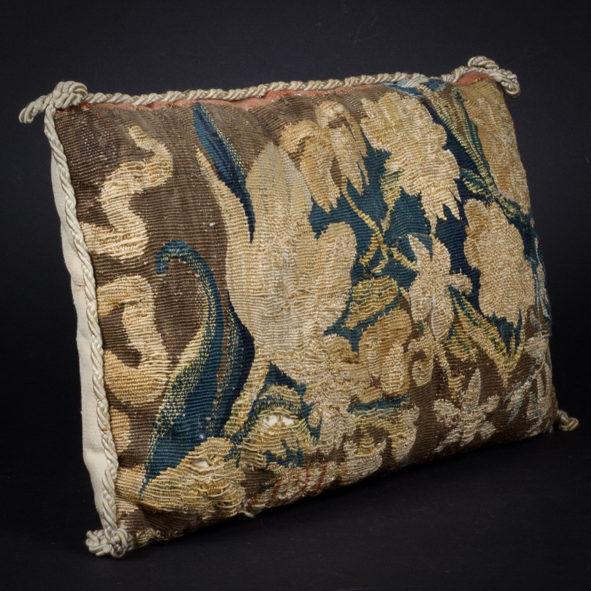 Cushion With Greenery Decoration, Aubusson Tapestry, 17th-18th Century