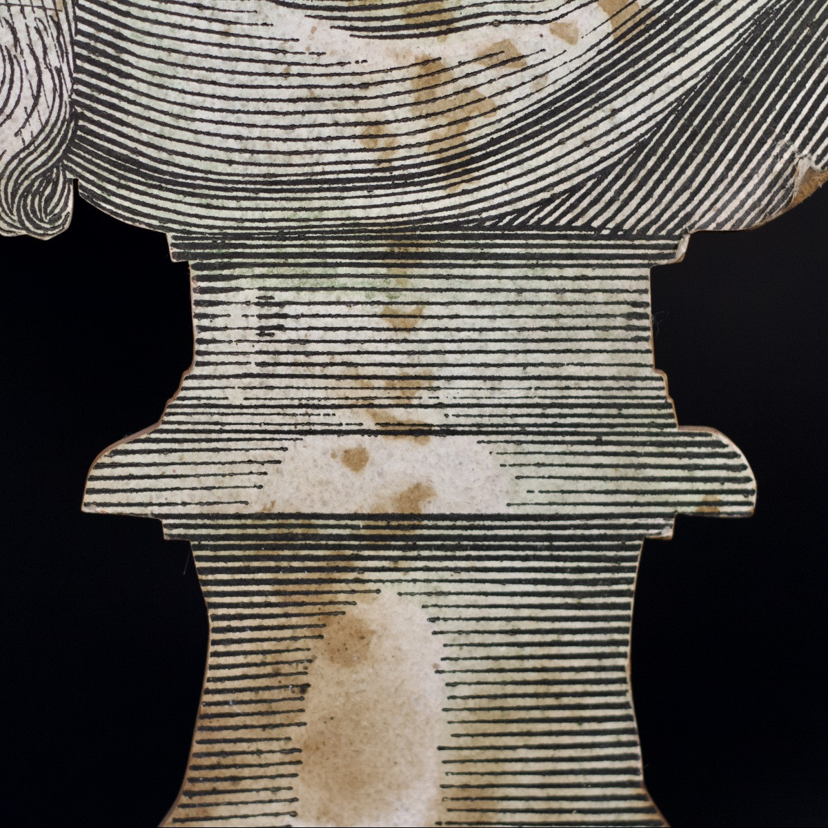 Bust Of The Emperor Vespasian, Theater Set In The Style Of Antiquity, Paper On Panel-photo-6