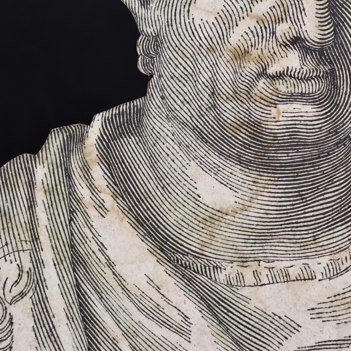 Bust Of The Emperor Vespasian, Theater Set In The Style Of Antiquity, Paper On Panel-photo-7