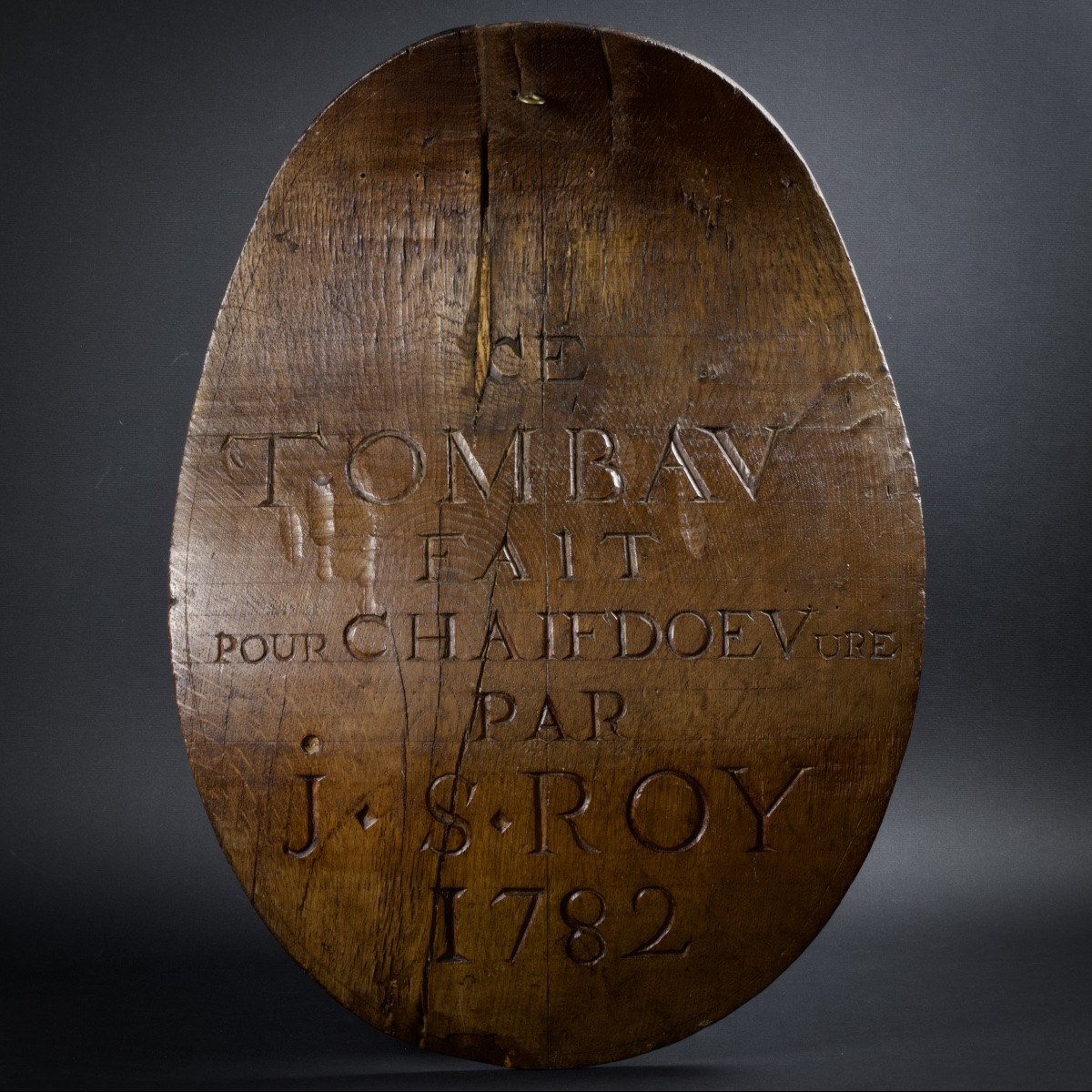 Médaillon ovale en bois sculpté, Éducation de la Vierge, Chef d'œuvre de compagnon, 1782-photo-3