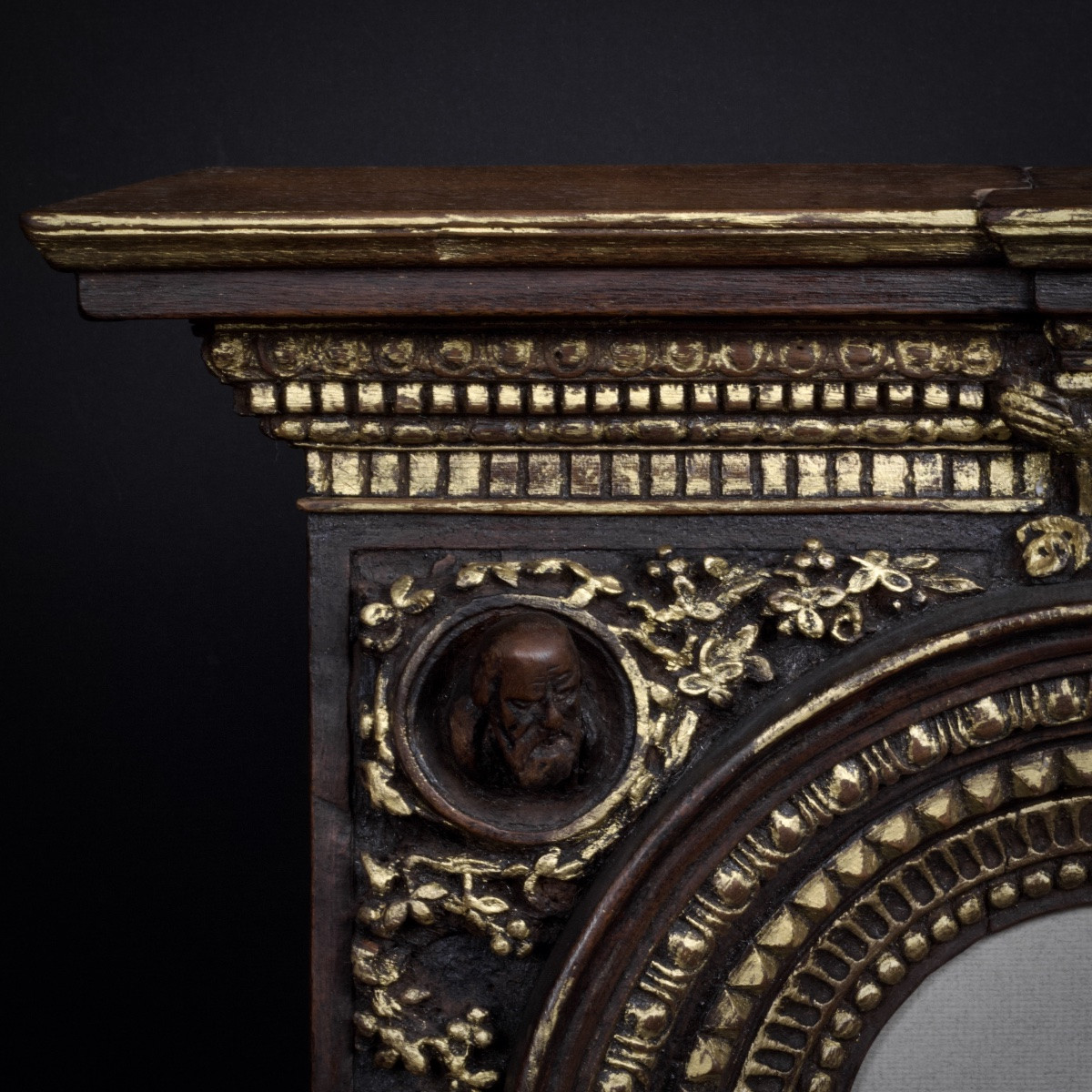 Aedicule Frame, Carved Wood, In The Style Of The Quattrocento/15th Century, Italy, 19th Century-photo-2