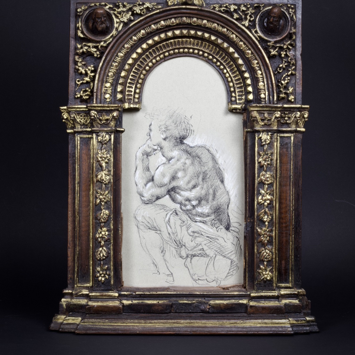 Aedicule Frame, Carved Wood, In The Style Of The Quattrocento/15th Century, Italy, 19th Century-photo-7