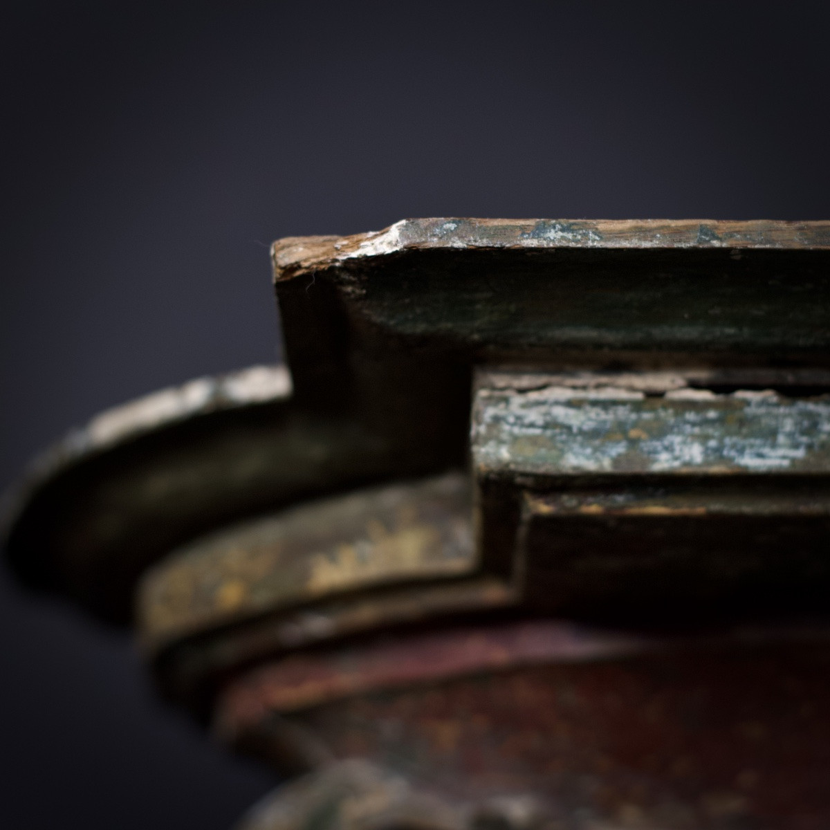 Wooden Wall Console, Polychromy Of Faux Marble, Italy?, Late 18th, Early 19th Century-photo-2