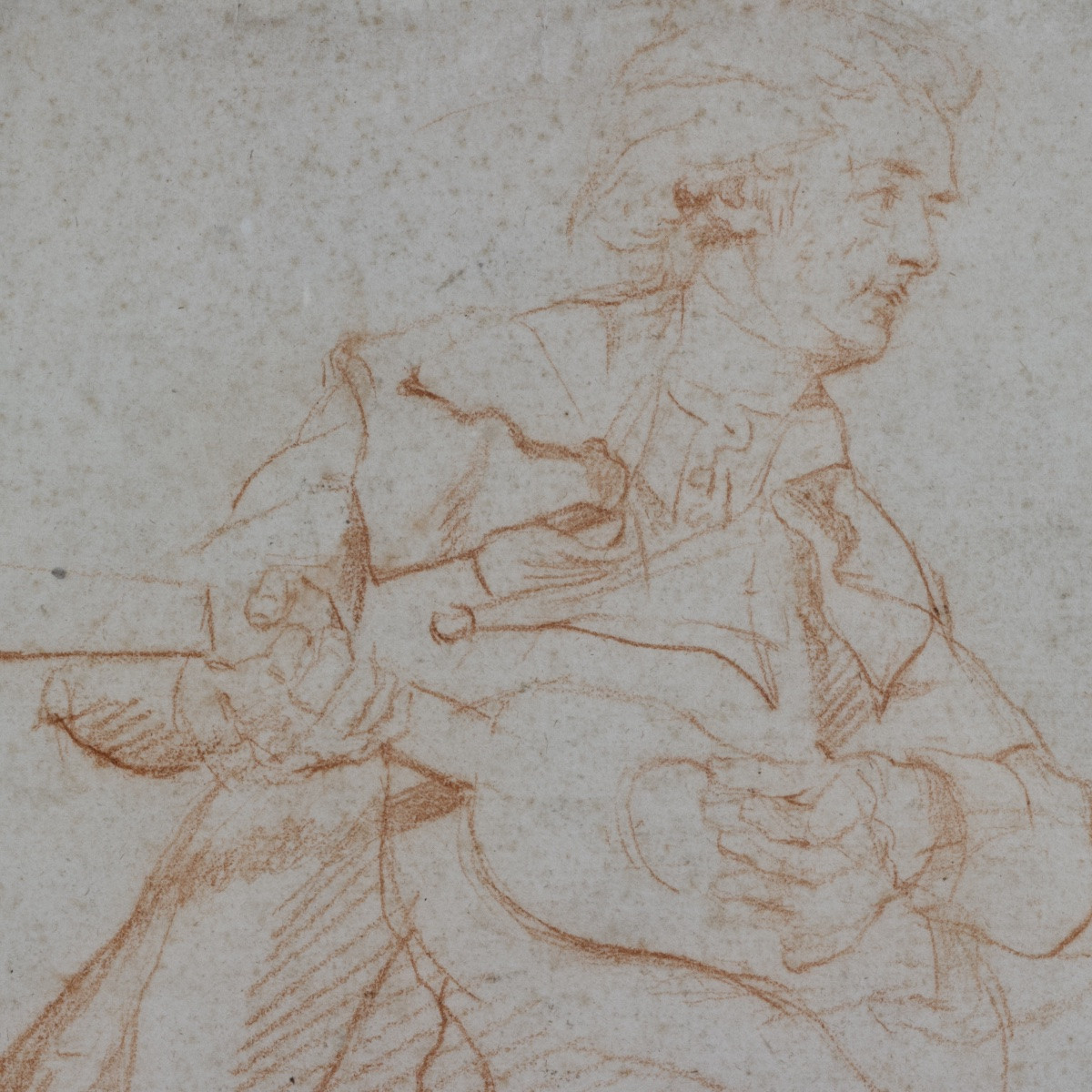 French School, Two Full-length Figures, Double-sided, In The Style Of Watteau, 18th Century -photo-1