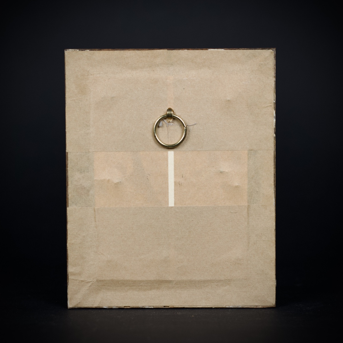 École française, Diane chasseresse, petite gravure rehaussée sous verre ancien, XVIIIe-photo-3