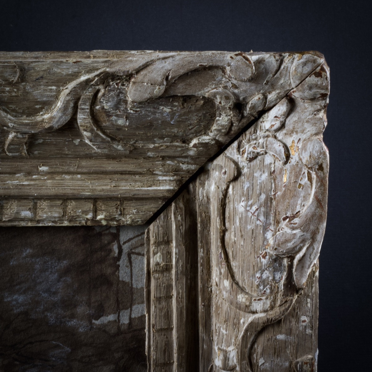 Suzanne et les vieillards, lavis d'encre, fin XVIIIe début XIXe, cadre en bois sculpté XVIIIe-photo-4