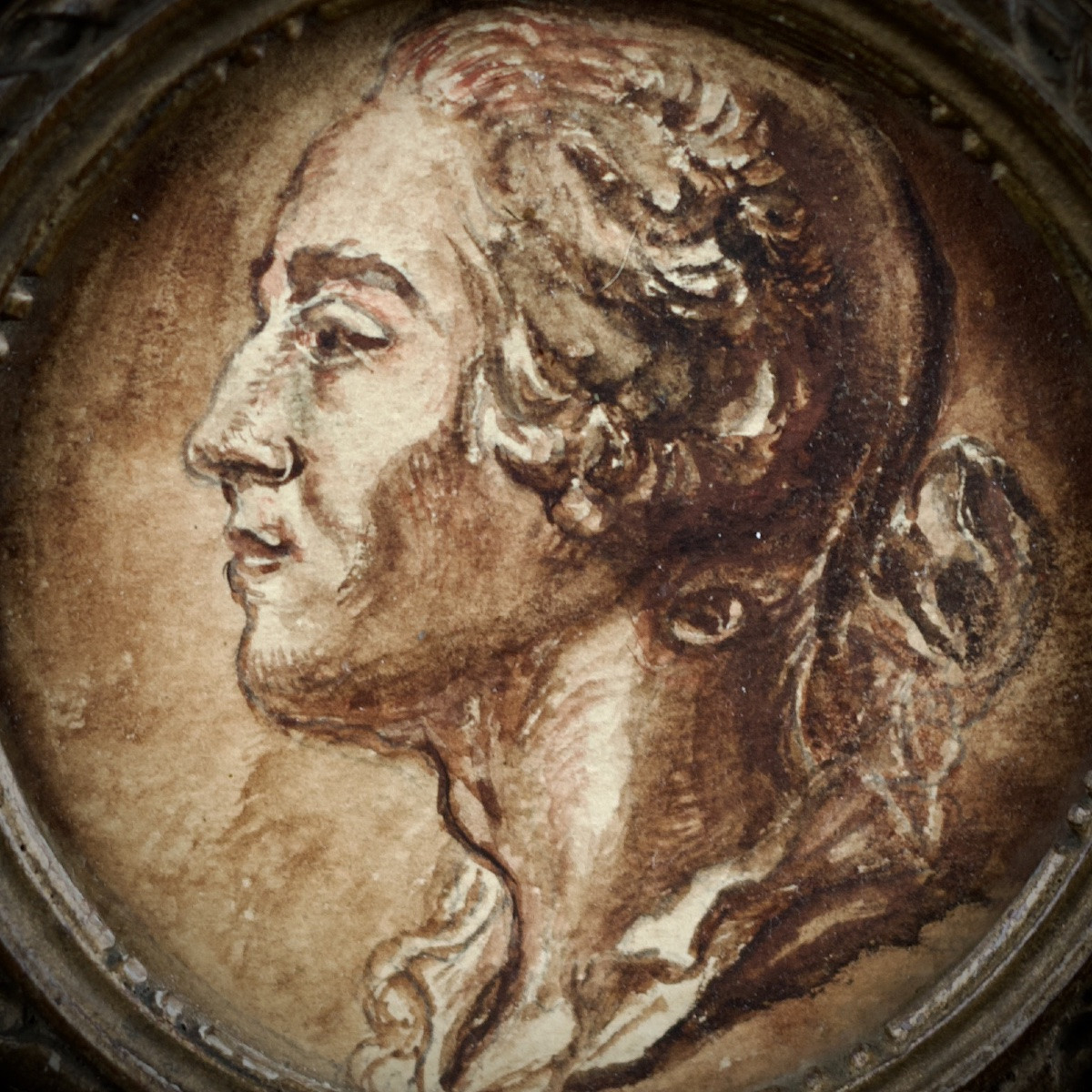 Portrait In The Style Of A Medal, Louis XV (?), Dlg Jean-baptiste Nini, Late 18th/early 19th Century-photo-2