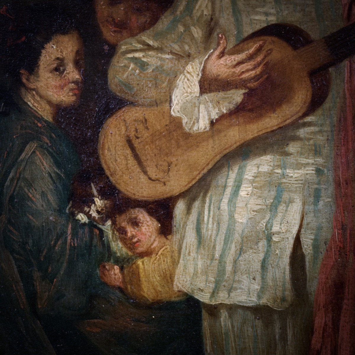 French School After Watteau, Characters From The Commedia Dell'arte, Oil On Panel, 19th Century-photo-5