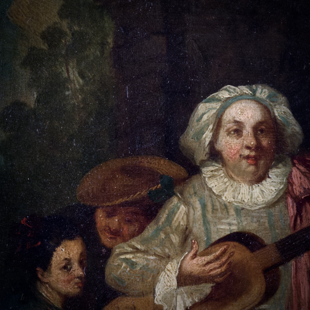 French School After Watteau, Characters From The Commedia Dell'arte, Oil On Panel, 19th Century-photo-6