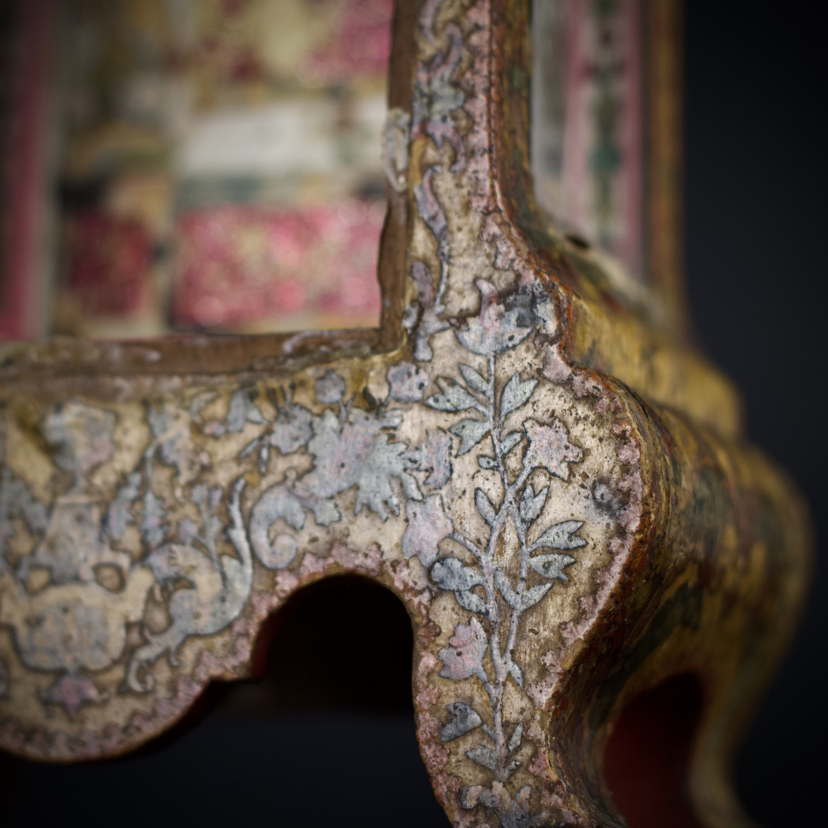 Small Display Case, Arte Povera And Miniature Altar Decoration In Faux Marble, Venice, 18th Century-photo-3