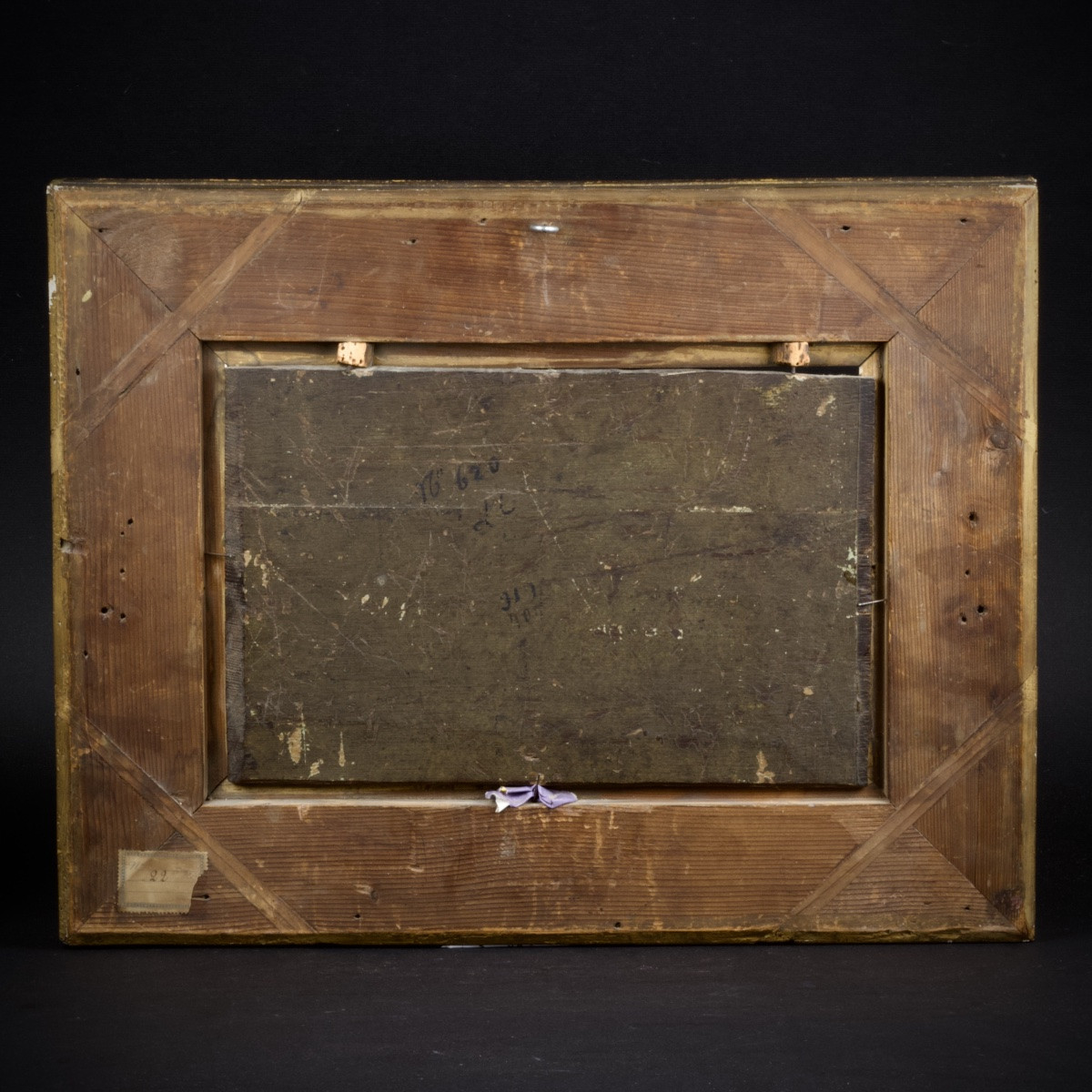 French School, Landscape With Cows, Oil On Panel, 19th Century-photo-1