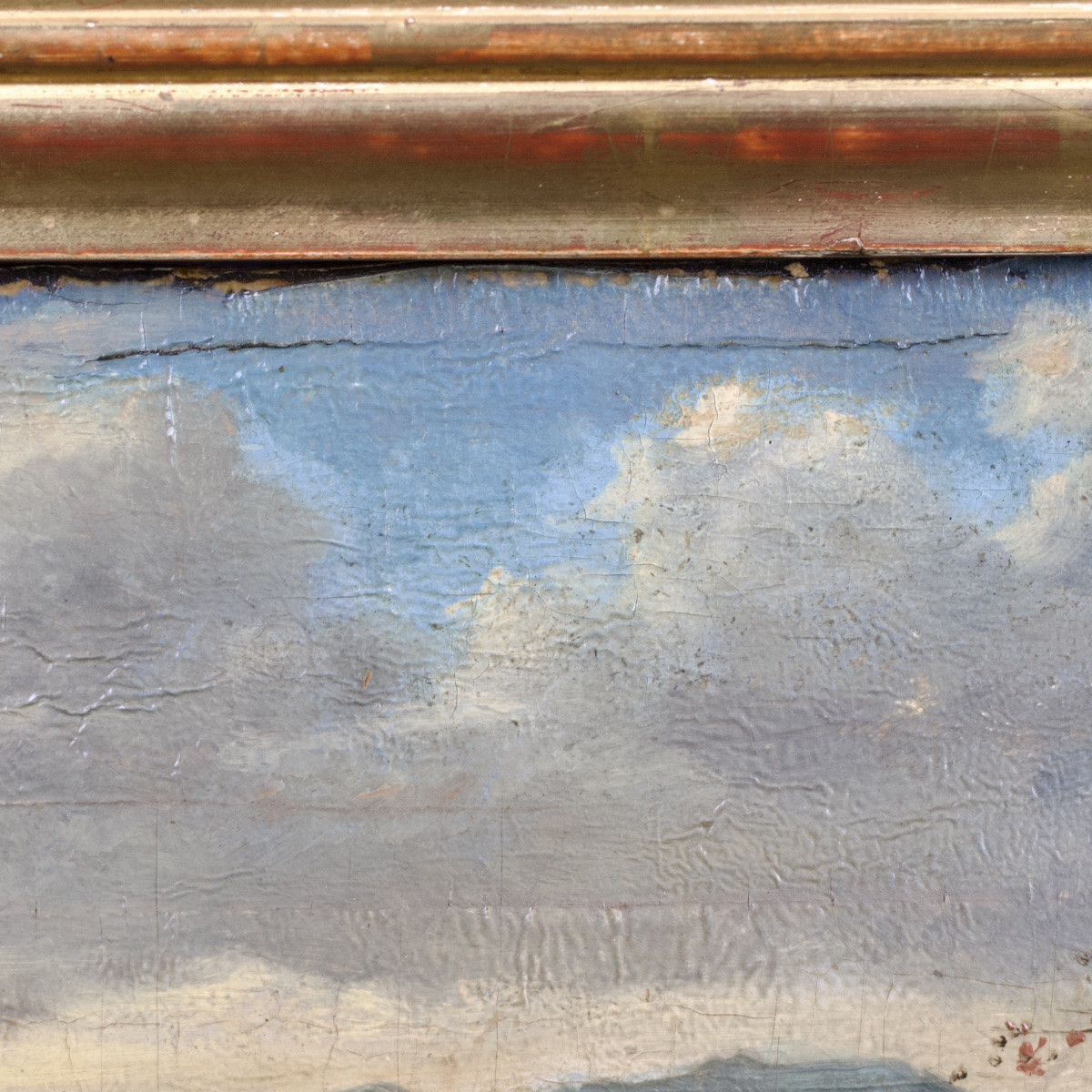 French School, Landscape With Cows, Oil On Panel, 19th Century-photo-2