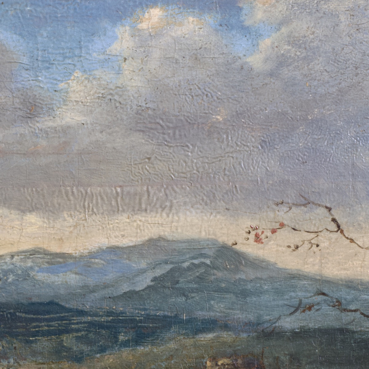 French School, Landscape With Cows, Oil On Panel, 19th Century-photo-3