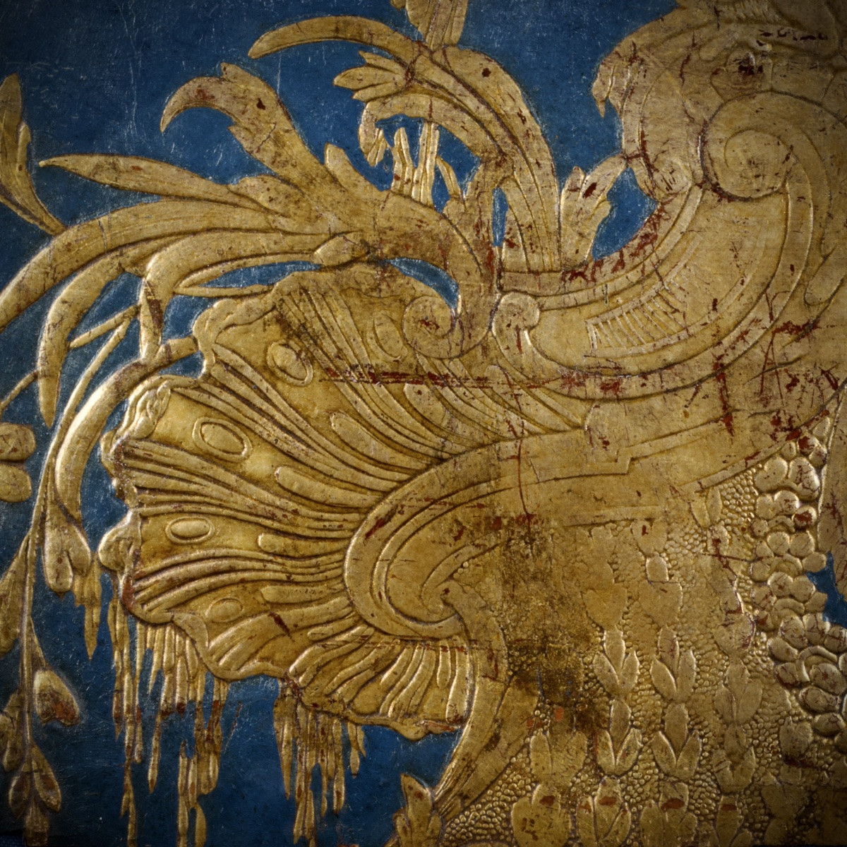 Cuir doré et gaufré au dragon, décor rocaille, Pays-Bas du Nord, 3e quart du XVIIIe siècle-photo-3