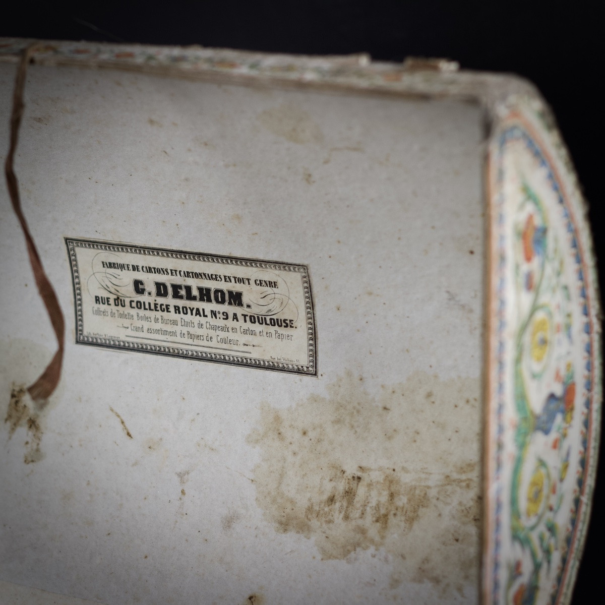 Toilet Box With Domed Lid Made Of Cardboard And Wallpaper, Toulouse, Early 19th Century-photo-8