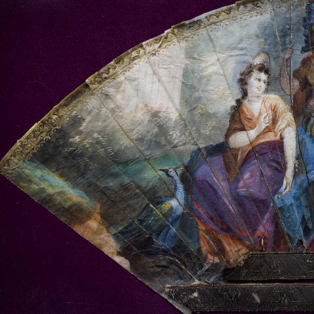 Historiated Fan, Le Jugement De Pâris, Greek Mythology, Gouache On Paper, 18th Century-photo-2