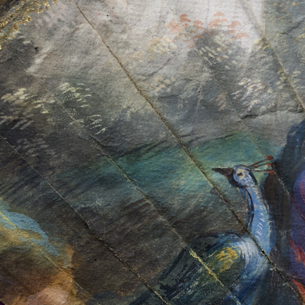 Historiated Fan, Le Jugement De Pâris, Greek Mythology, Gouache On Paper, 18th Century-photo-2