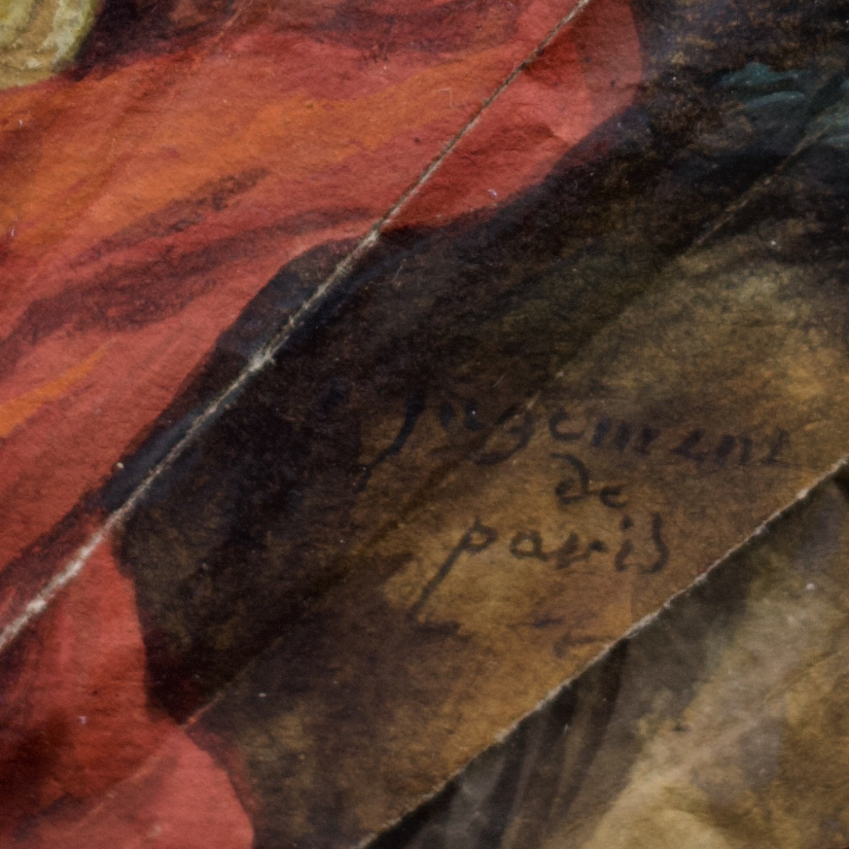 Historiated Fan, Le Jugement De Pâris, Greek Mythology, Gouache On Paper, 18th Century-photo-5