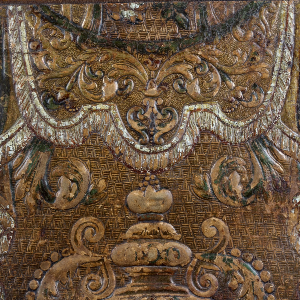 Sous-main en cuir gaufré polychrome dit "de Cordoue", Pays-Bas méridionaux, début XVIIIe-photo-3