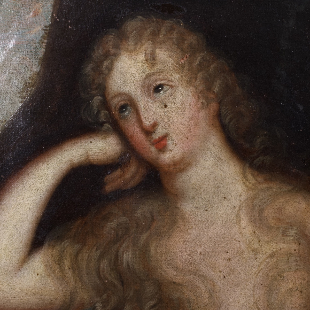 École française d'après Mignard, Madame de Ludres en Marie-Madeleine, huile sur toile, c. 1700-photo-3