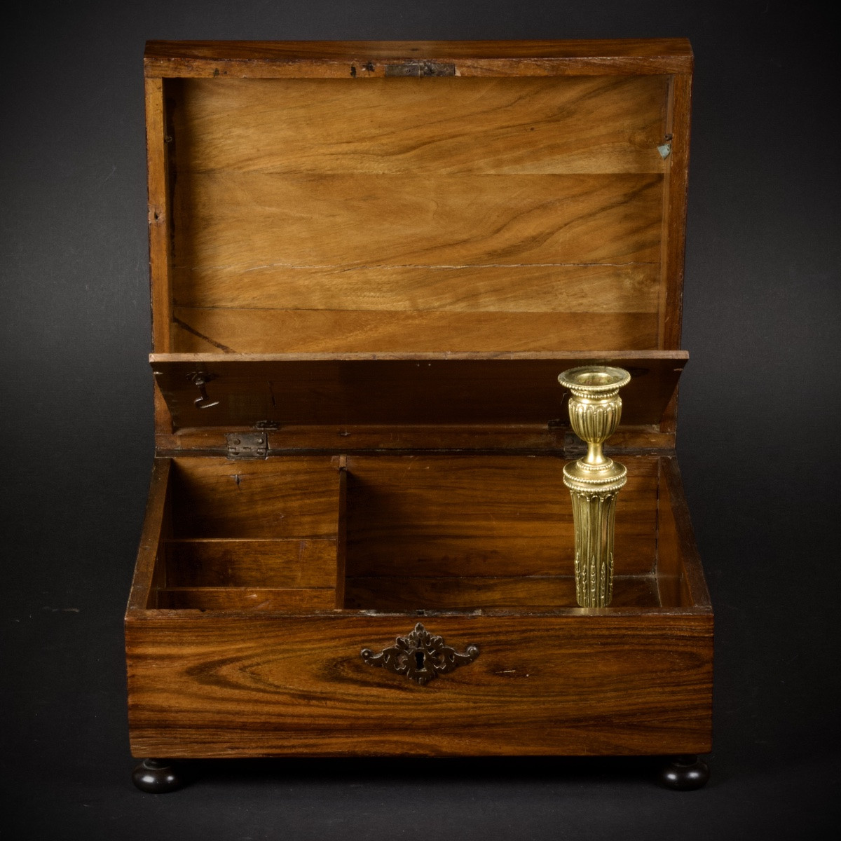 Large Writing Case With Domed Lid In Violet Wood Veneer, Late 17th/early 18th Century-photo-3