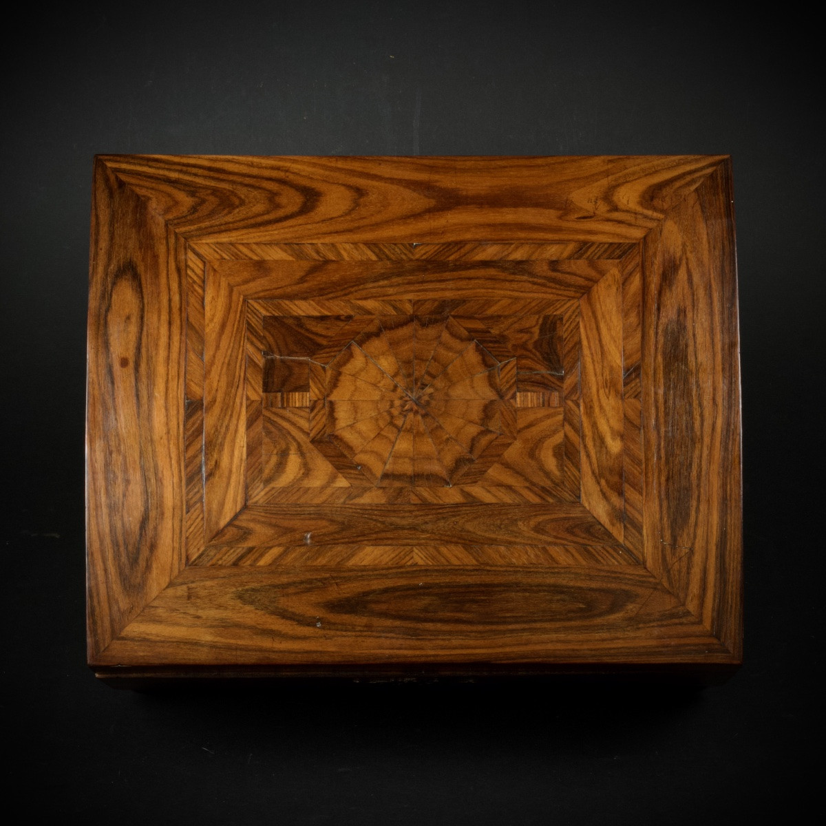 Large Writing Case With Domed Lid In Violet Wood Veneer, Late 17th/early 18th Century-photo-1