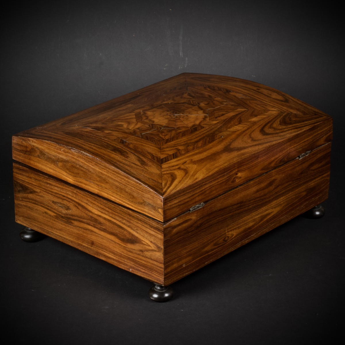 Large Writing Case With Domed Lid In Violet Wood Veneer, Late 17th/early 18th Century-photo-2