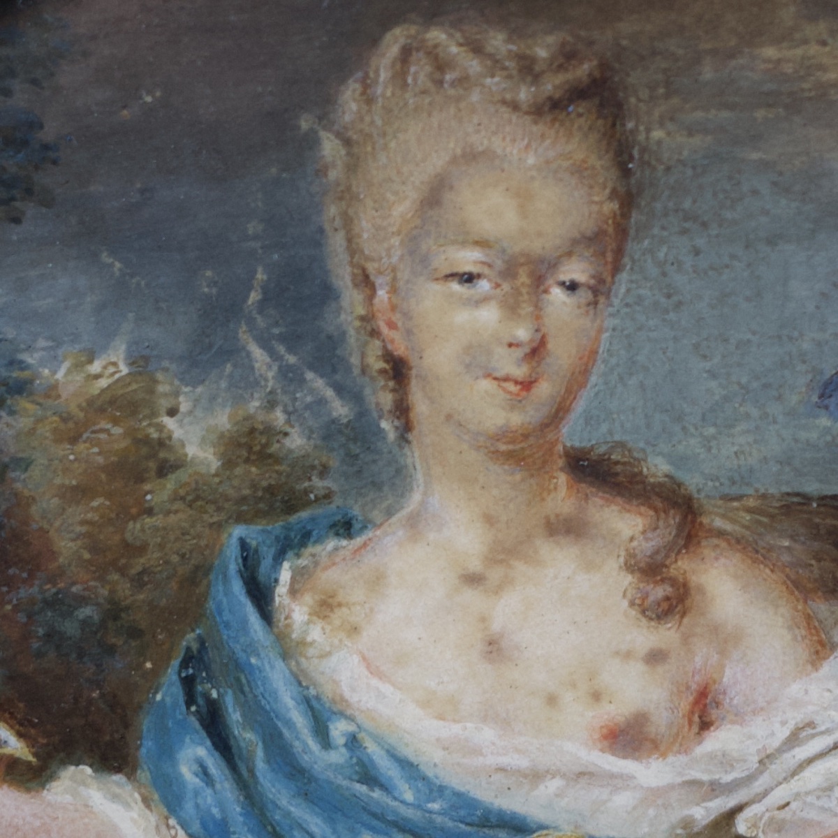 Jean-Marc Nattier (dans le goût de), Jeune aristocrate en Hébé, miniature, XVIIIe siècle-photo-2