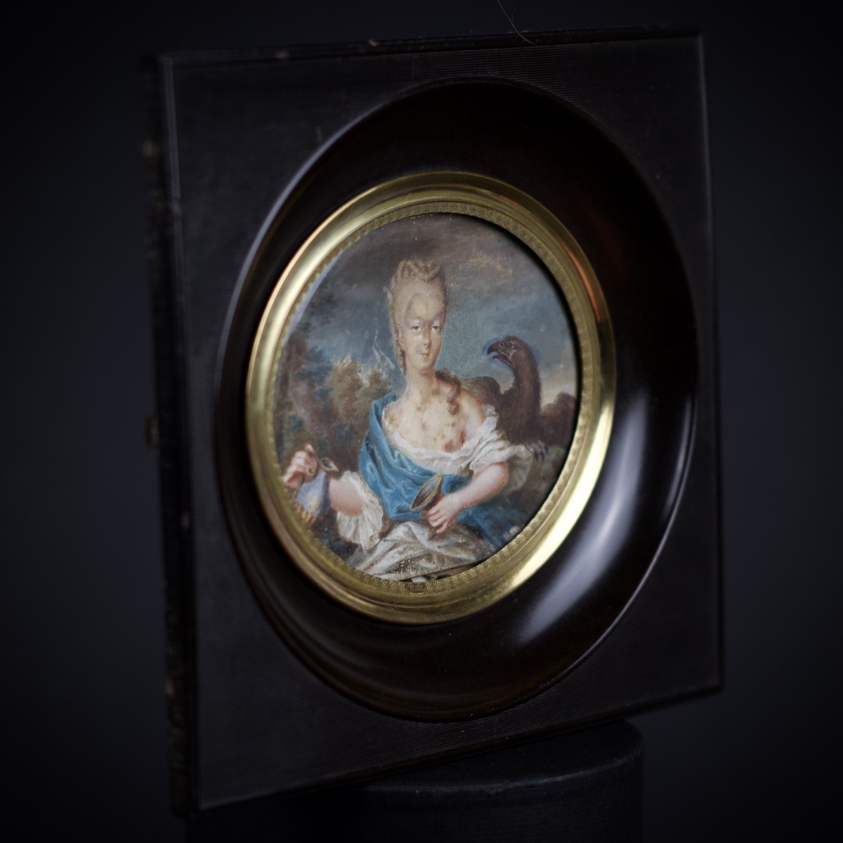 Jean-Marc Nattier (dans le goût de), Jeune aristocrate en Hébé, miniature, XVIIIe siècle-photo-4