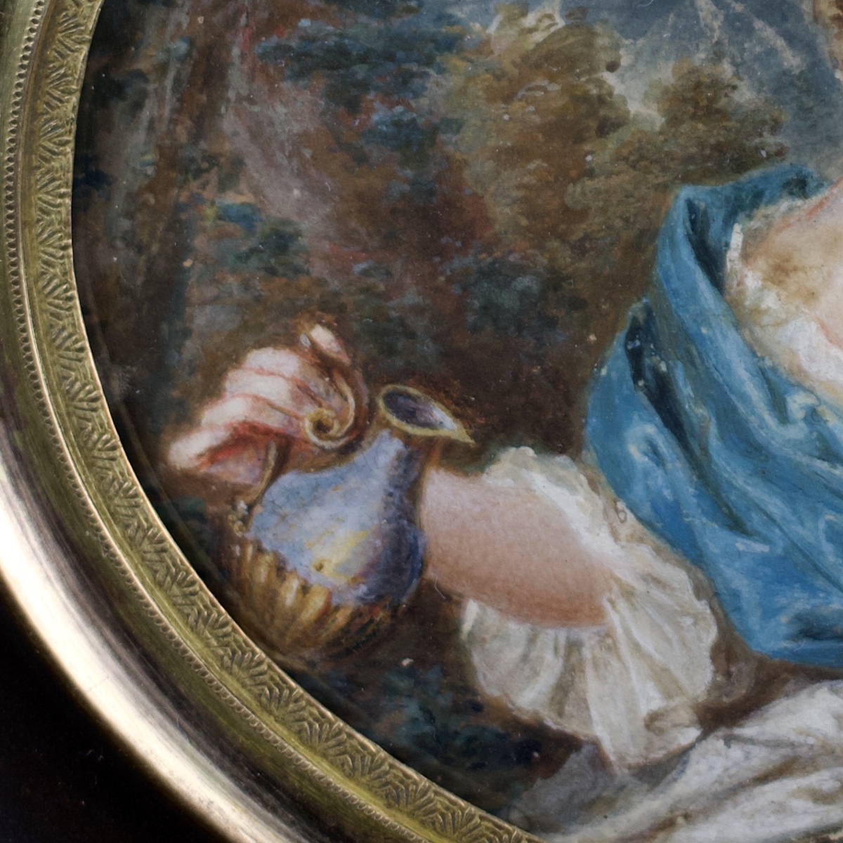 Jean-Marc Nattier (dans le goût de), Jeune aristocrate en Hébé, miniature, XVIIIe siècle-photo-3