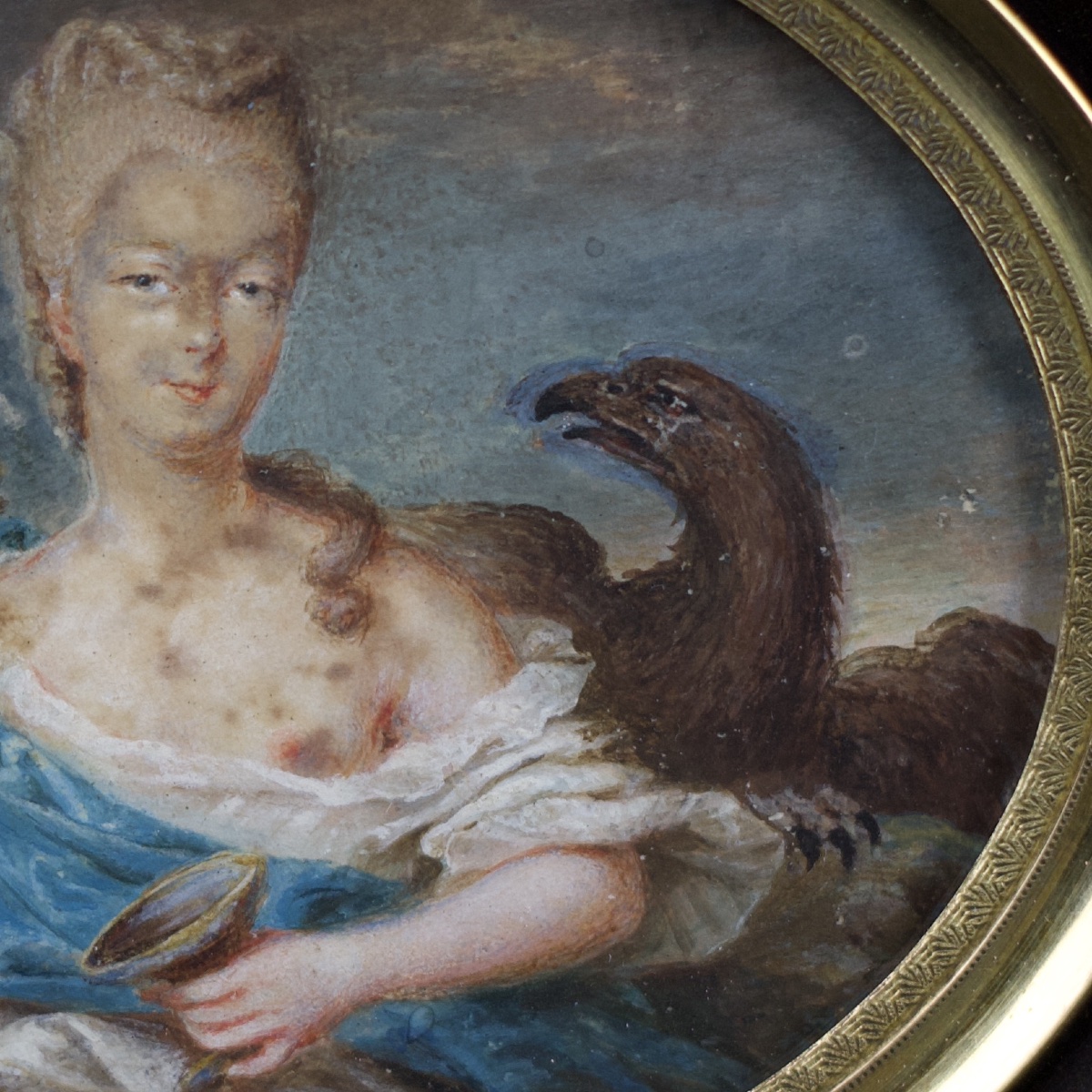 Jean-Marc Nattier (dans le goût de), Jeune aristocrate en Hébé, miniature, XVIIIe siècle-photo-6