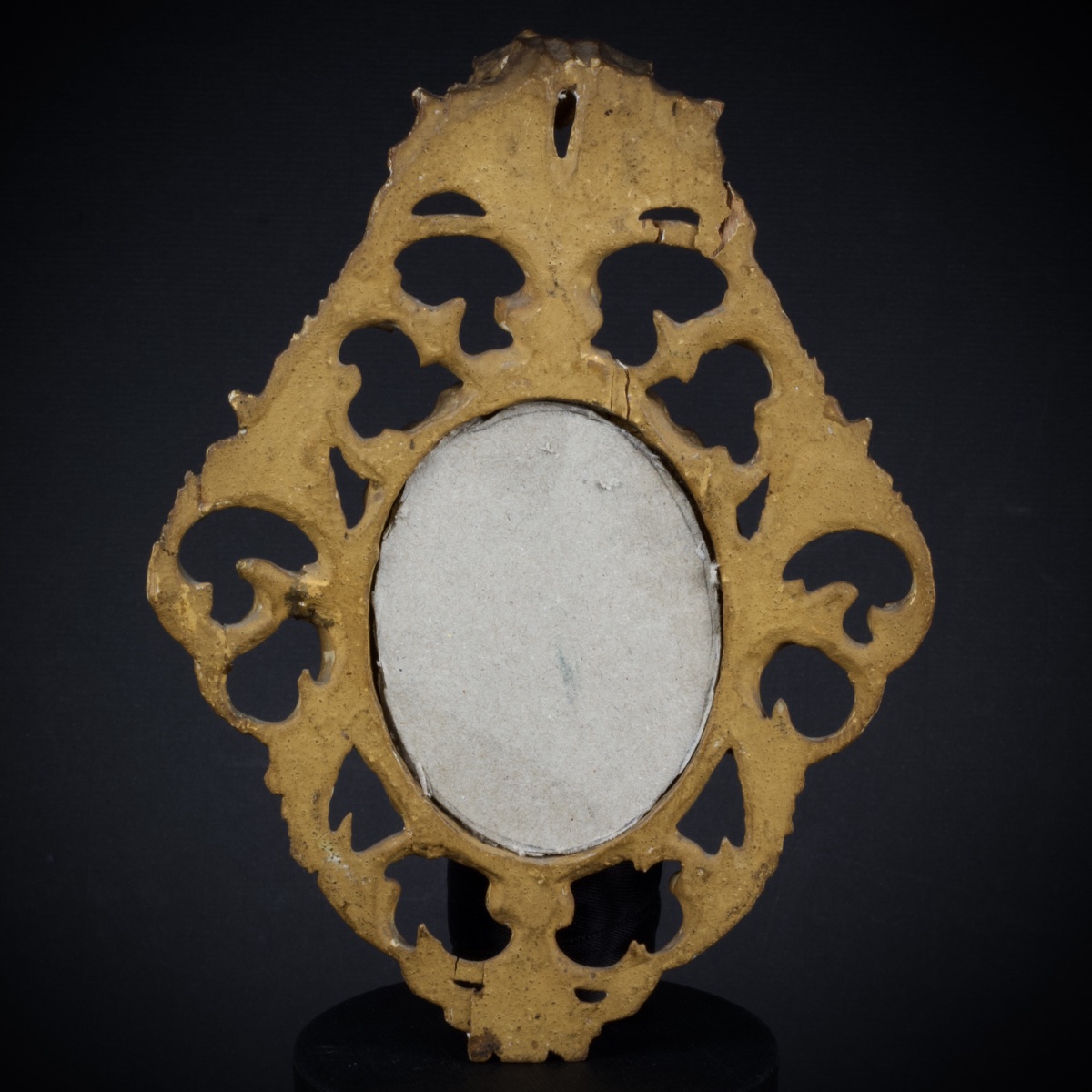 Miniature Portrait Of A Gentleman In A Lavish 18th-century Italian Baroque Frame Made Of Gilded Stucco -photo-3